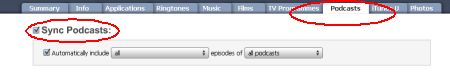 iTunes Sync your podcasts in iTunes