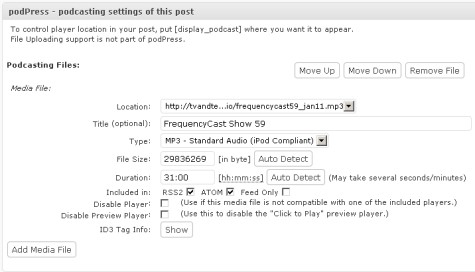 Using PodPress to publish a podcast